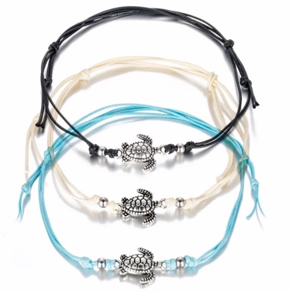 ⚜️𝟯𝟬%𝗢𝗙𝗙 𝗯𝘂𝗻𝗱𝗹𝗲𝘀 𝟯+⚜️ NEW 3 Tortoise Rope Bohemian Anklets Set - Picture 12 of 16